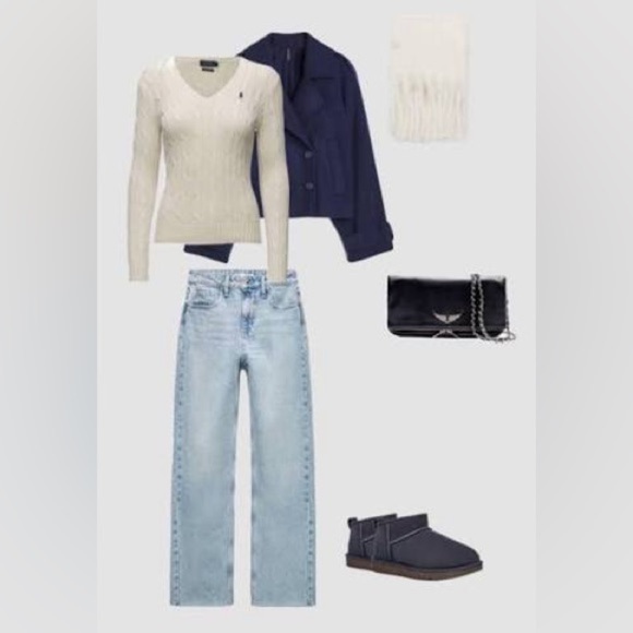 Cozy Navy Blue Mini Shearling Ankle Boots 6 - Picture 7 of 12